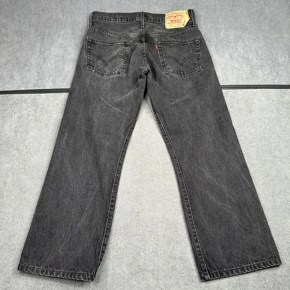 Vtg Levi 501 Original Fit Jeans W32 L29 Black Faded Straight Denim Mexico